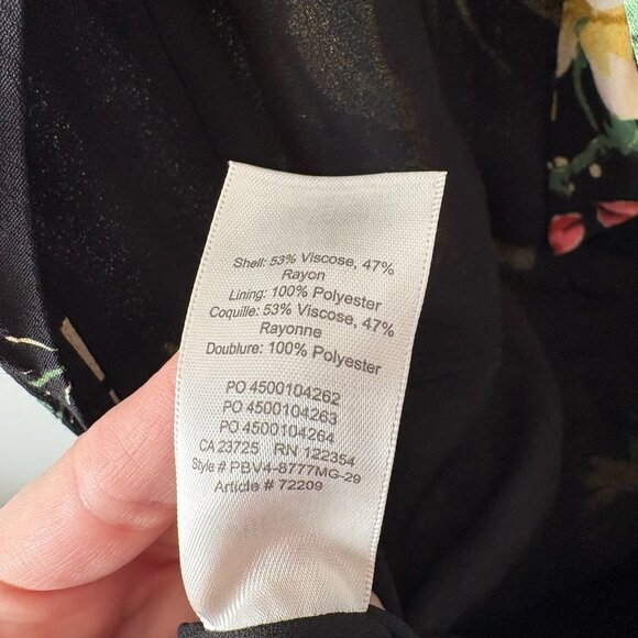 Aritzia Wilfred Ecoulement Jumpsuit Tie Back Black Tropical Floral Size 2 - Picture 6 of 6